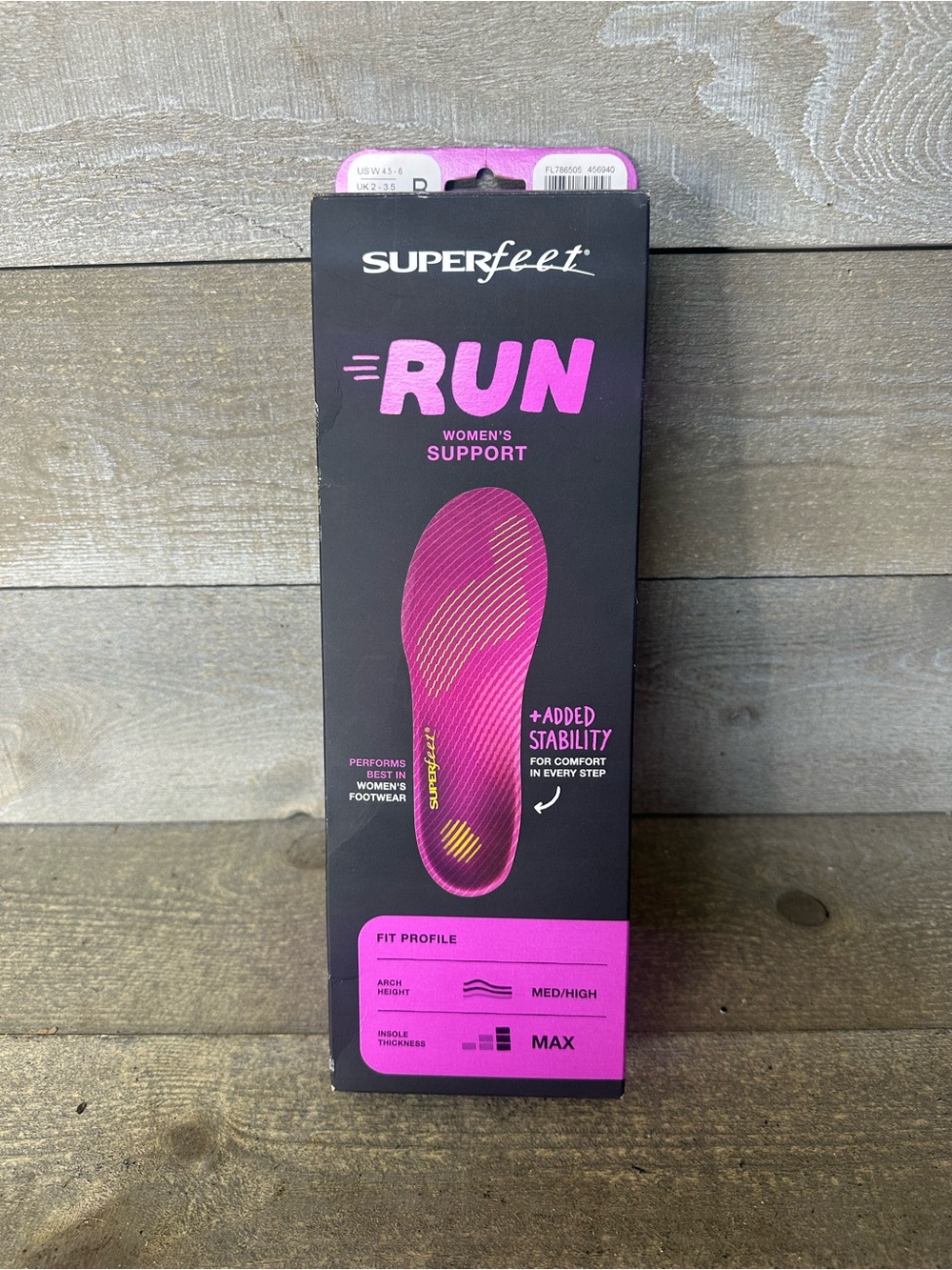 Superfeet Women's Comfort Max Run Insoles Size B Women's Size 4.5-6 B